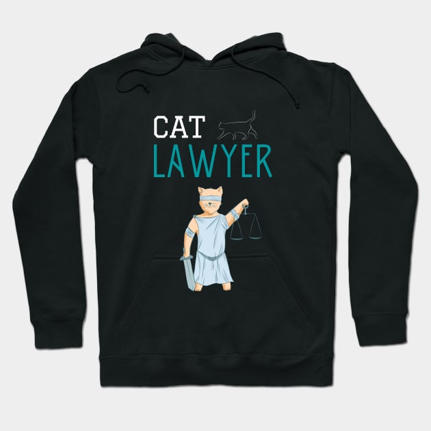 Cat lawyer illustration Hoodie by cypryanus